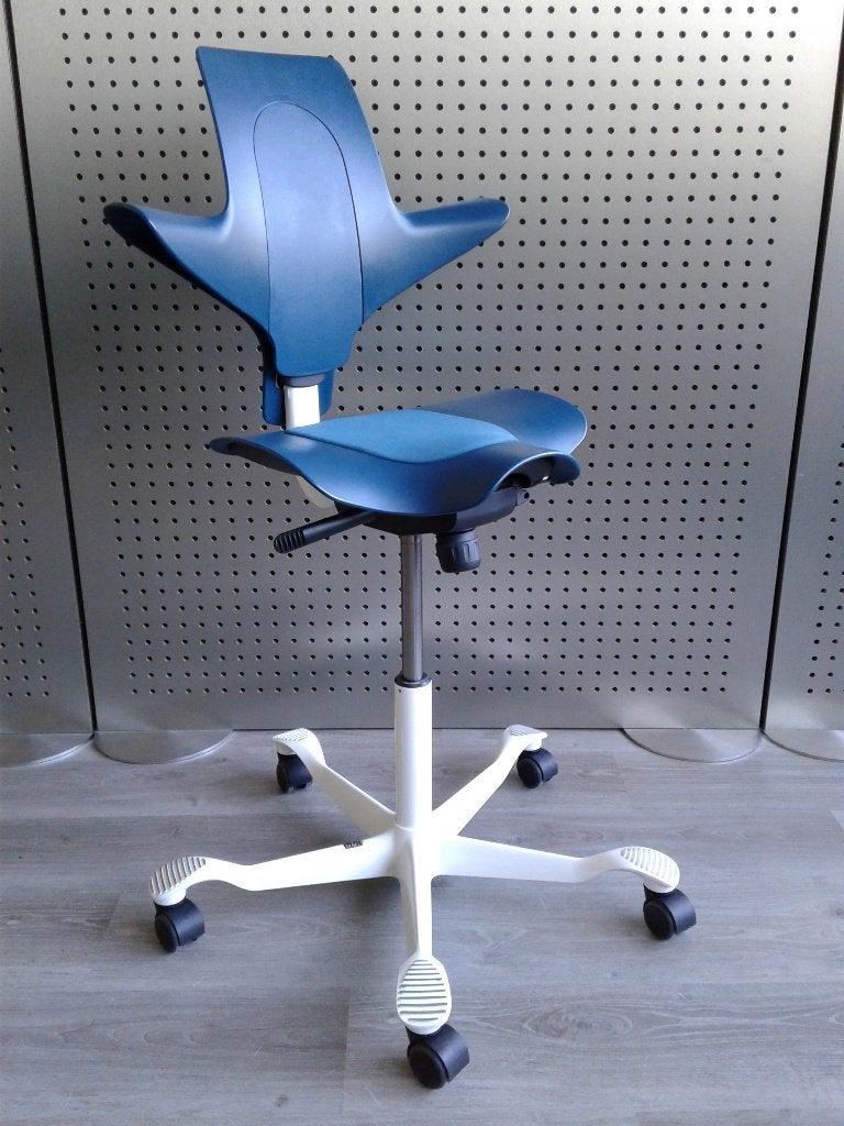 1x HAG Capisco Puls 8010 (Medium) (Blauw), Heel Mooi!, Huis en Inrichting, Bureaustoelen, HÅG, Ophalen of Verzenden, Zo goed als nieuw
