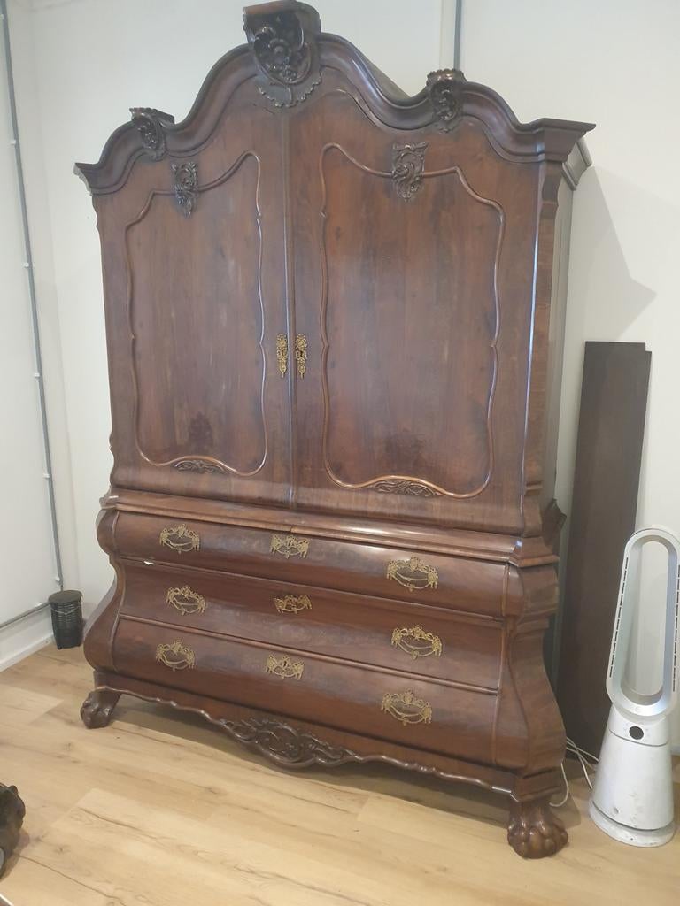 Antiek mahoniehouten kabinet 1740, Antiek en Kunst, Antiek | Meubels | Kasten, Ophalen