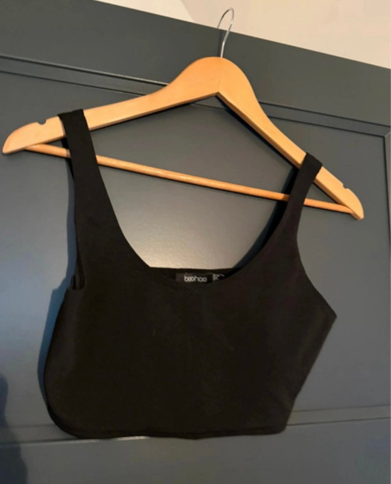 Boohoo Zwarte Crop Top - Maat 38, Maat 38/40 (M), Zwart, Ophalen of Verzenden, Zo goed als nieuw