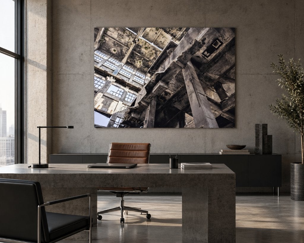 Foto woninginrichting interieur. Urbex 100x75 dibond, Huis en Inrichting, Ophalen, 50 – 75, Oorspronkelijke maker, Nieuw