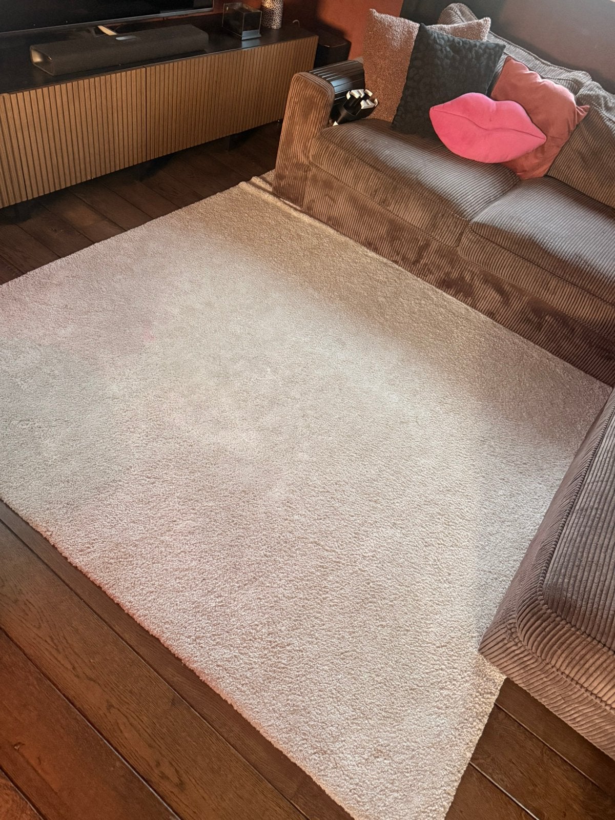 Ikea wit vloerkleed laagpolig, Ophalen, Wit, 200 cm of meer, Zo goed als nieuw