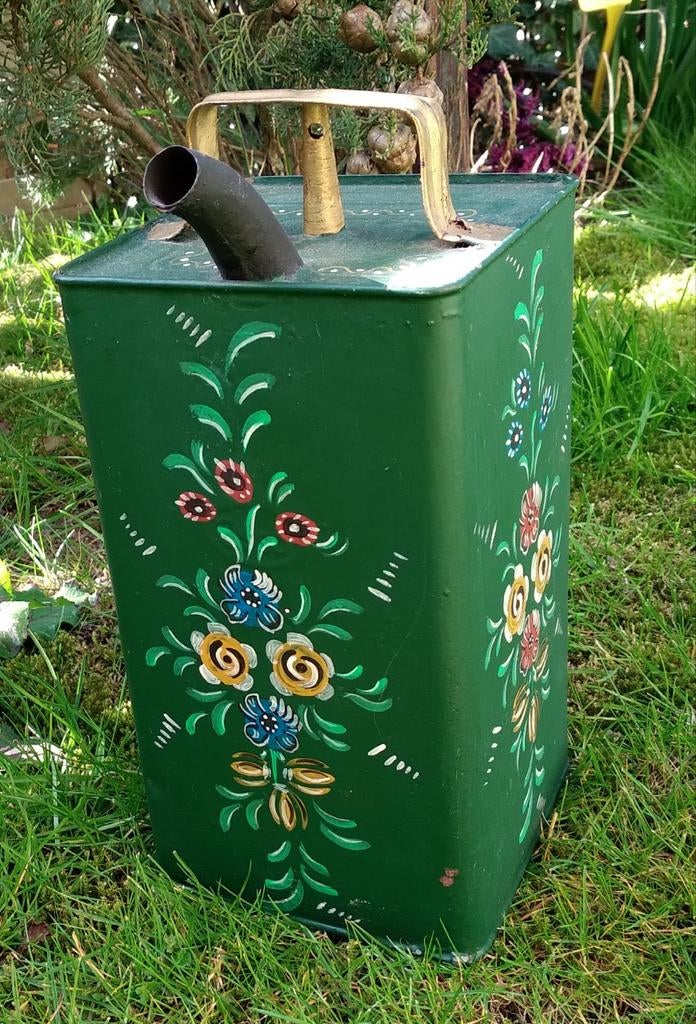 Vintage beschilderde Petroleum blik, Ophalen of Verzenden