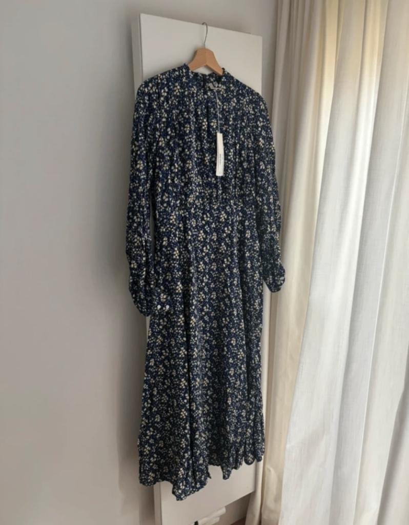 Arket donker blauwe lange jurk, design maxi dress,maat 34/36, Blauw, Nieuw, Ophalen of Verzenden, Arket