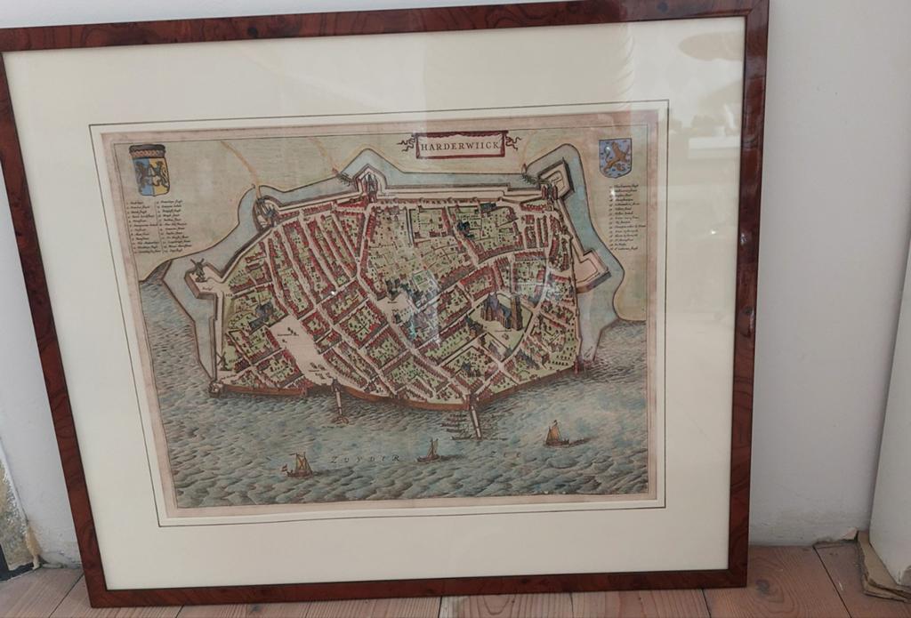 Originele handgekleurde kopergravure Harderwijk, Joan Blaeu, Ophalen of Verzenden