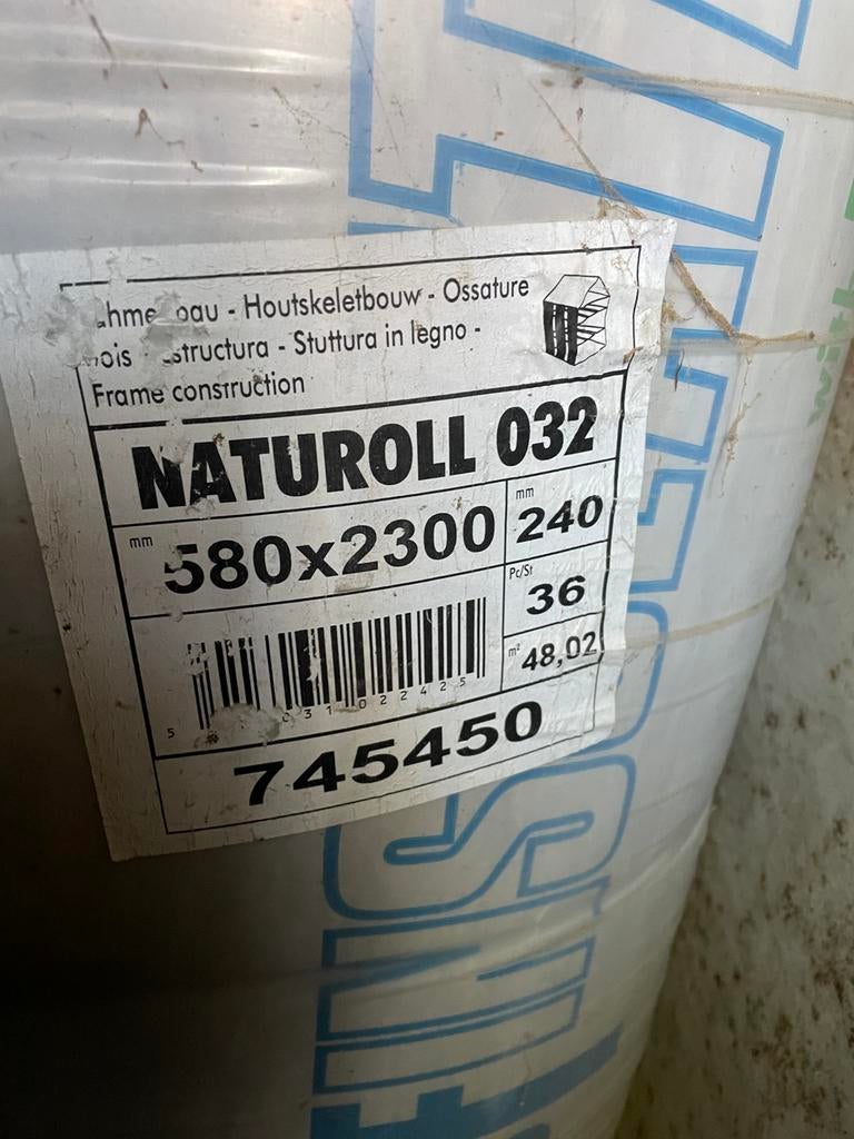 Knauf isolatie naturoll 032., Doe-het-zelf en Verbouw, Dakisolatie, 12 cm of meer, Nieuw, Ophalen of Verzenden