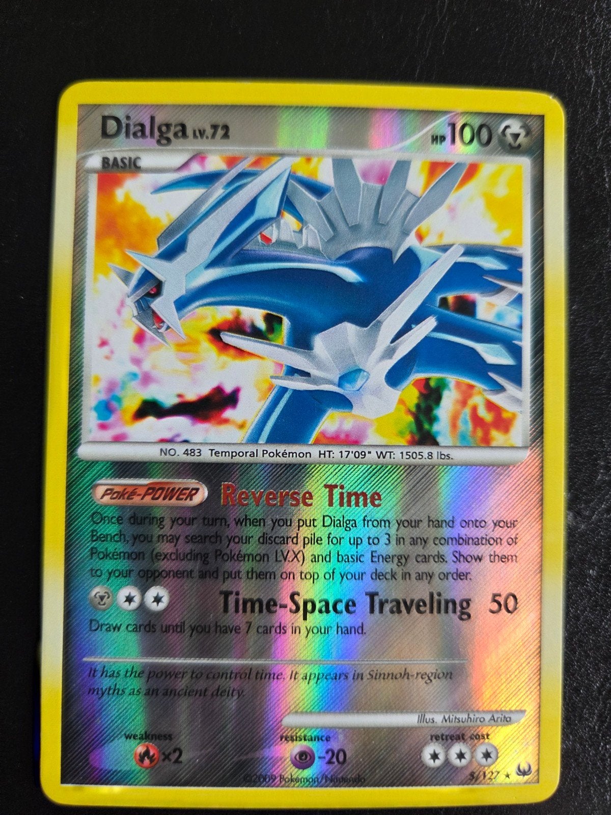 Dialga Lv.72 Pokémon Kaart - Tijdreizende Kracht, Ophalen of Verzenden, Gebruikt, Foil