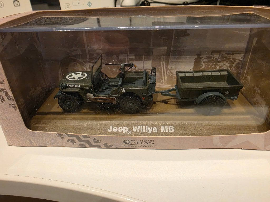 Jeep WIllys met aanhanger 1/43, Ophalen of Verzenden, Nieuw, Auto, Overige merken