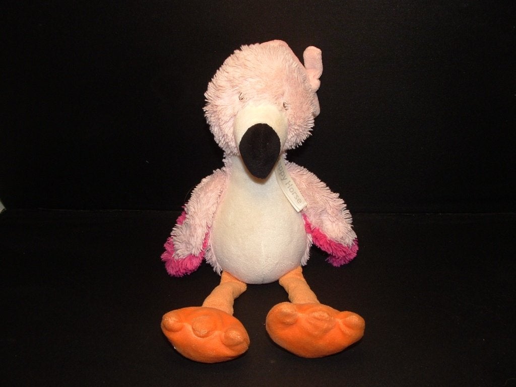 HAPPY HORSE VOGEL FLAMINGO FIJI MUZIEKDOOS VELOURS WIT, Verzenden, Nieuw, Overige typen