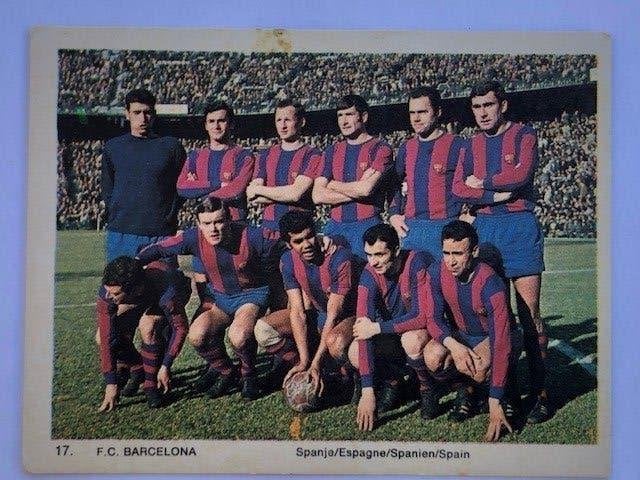 Barcelona Voetbalplaatje Elftalplaatje Benfica puzzel 1969, Ophalen of Verzenden, Zo goed als nieuw, Buitenlandse clubs, Spelerskaart