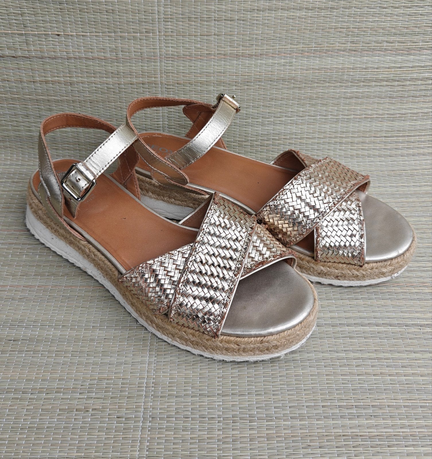 Geox - D Eolie espadrilles muiltje sandalen goud maat 41, Geox, Overige kleuren, Zo goed als nieuw, Sandalen of Muiltjes
