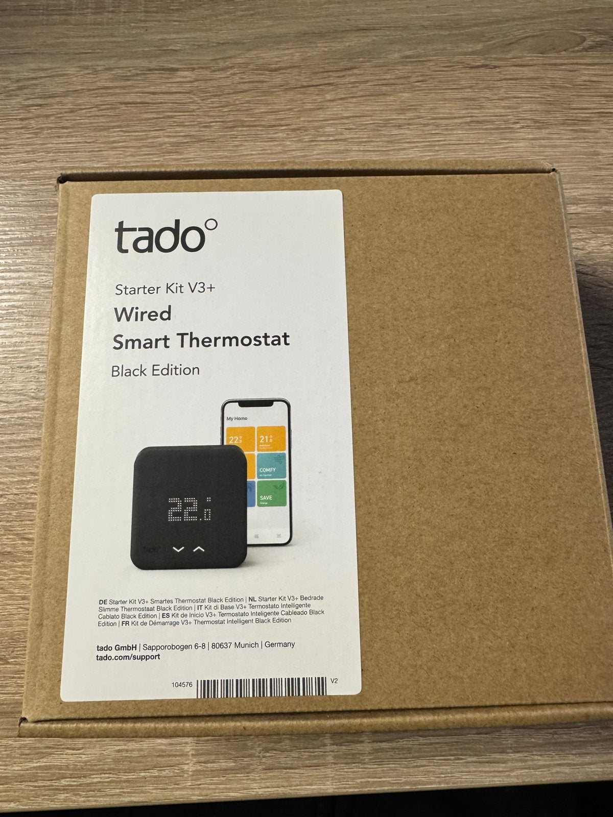 Tado Slimme Thermostaat Starter Kit V3+ Bedraad Zwart, Ophalen of Verzenden, Slimme thermostaat, Zo goed als nieuw