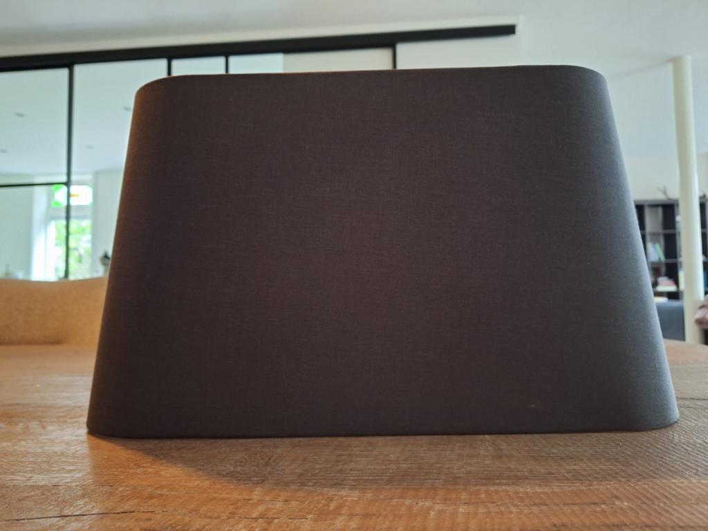 Donkergrijze rechthoekige lampenkap, Huis en Inrichting, Lampen | Lampenkappen, Ophalen, Gebruikt, 25 tot 50 cm, Rechthoekig