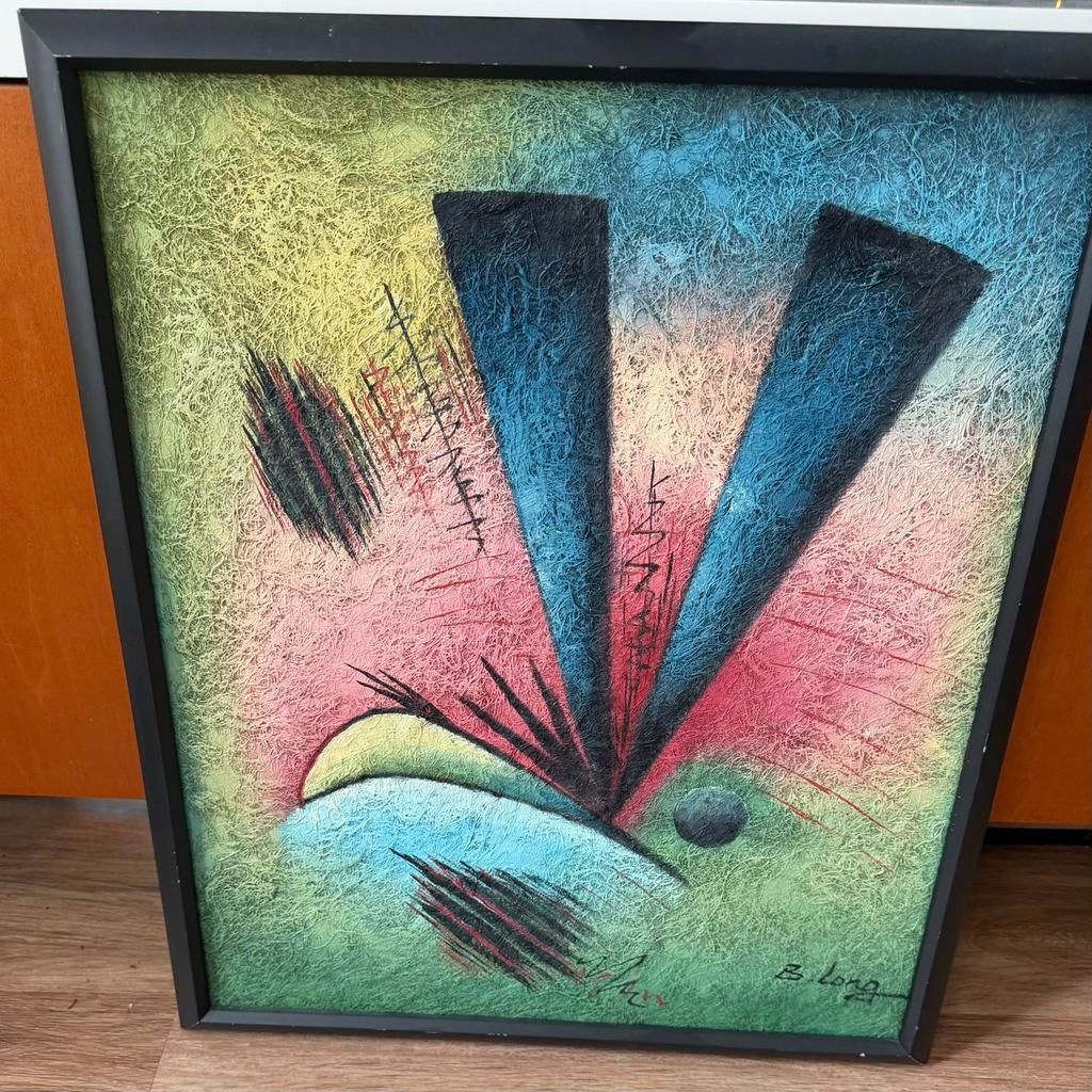 Abstract schilderij van Bernard Long (Harry Belong), Antiek en Kunst, Kunst | Schilderijen | Abstract, Ophalen of Verzenden