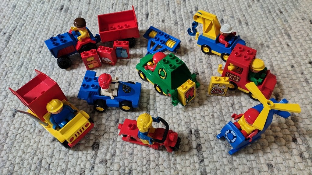 Duplo - vintage voertuigen met accessoires, Gebruikt, Overige thema's, Accessoire, Ophalen of Verzenden