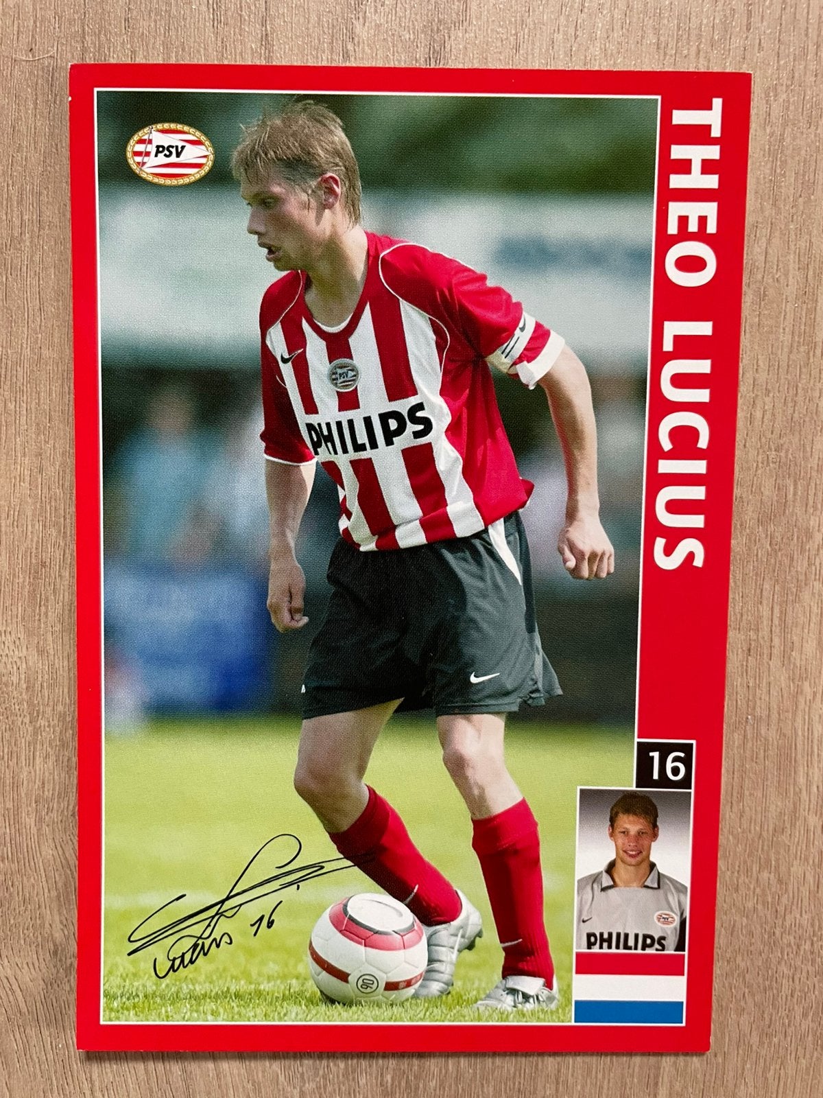 Fotokaart Theo Lucius (PSV)., Verzamelen, Ophalen of Verzenden, Nieuw, PSV, Spelerskaart