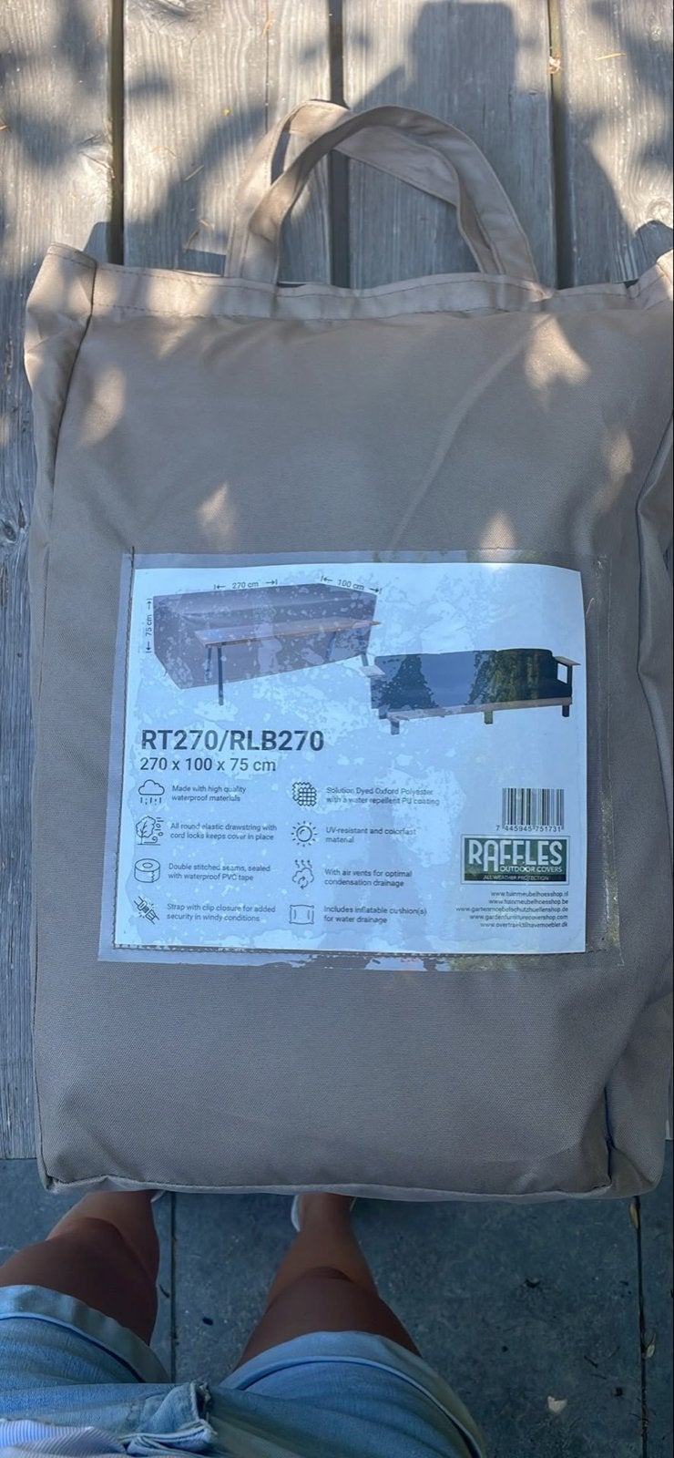 Raffles Tuinmeubelhoes RT270/RLB270 - 270x100x75 cm, Ophalen, Zo goed als nieuw