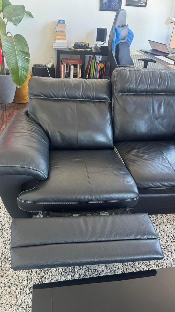 Leren 2-zits relaxbank / recliner, Ophalen, Gebruikt, Leer