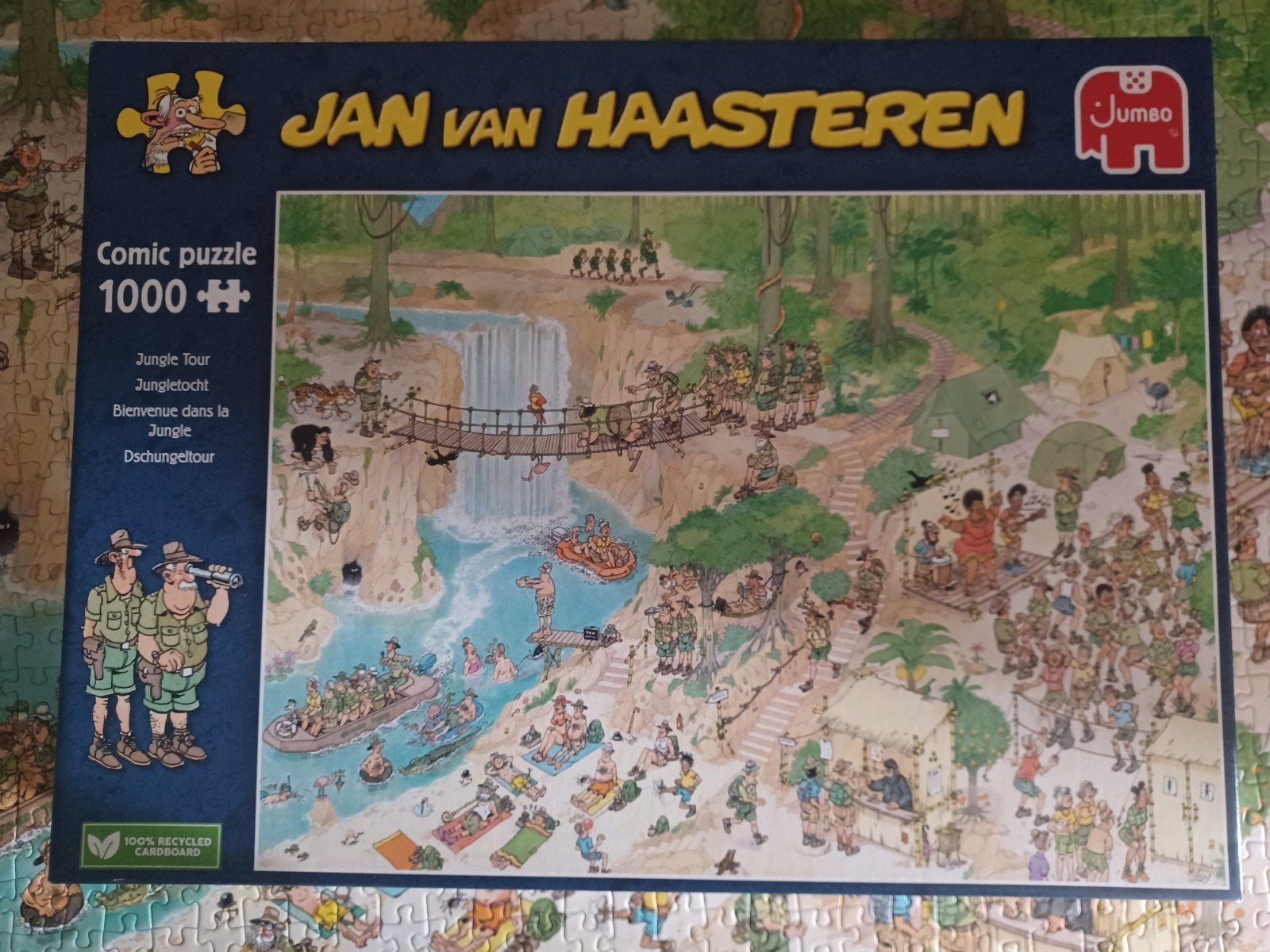 Jan van Haasteren puzzel Jungletocht 1000 stukjes, Ophalen of Verzenden, 500 t/m 1500 stukjes, Gebruikt, Legpuzzel