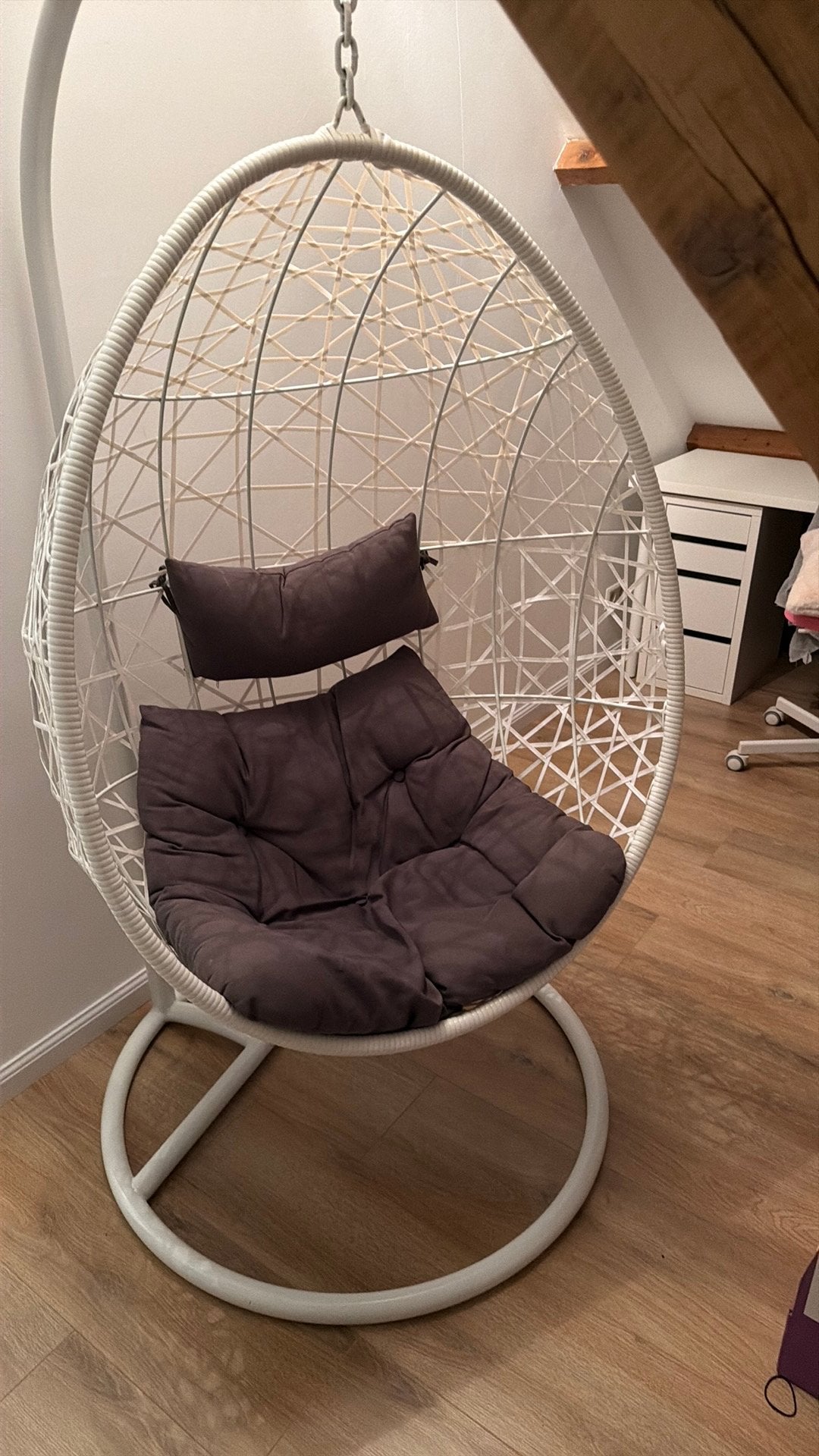 Witte hangei voor binnen en buiten, Tuin en Terras, Ophalen, Zo goed als nieuw, Kunststof