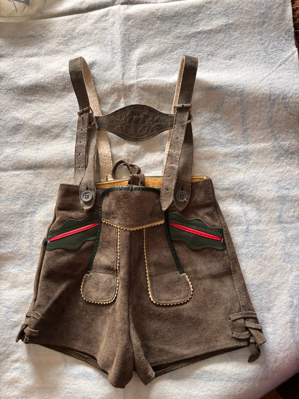 Lederhose voor kinderen - Bruin suède, Ophalen of Verzenden, Gebruikt, Jongen of Meisje