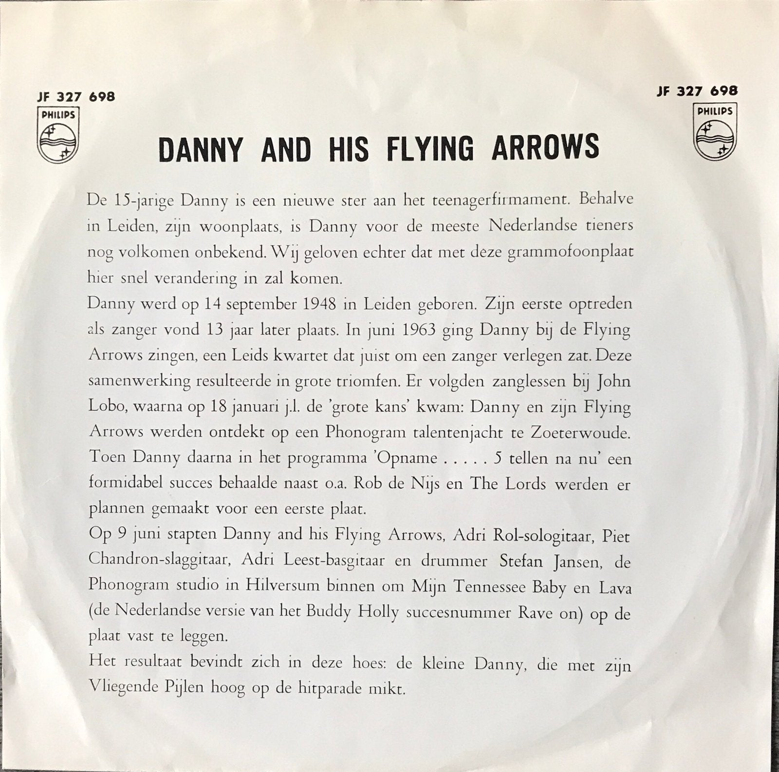 Foto 3 van DANNY & his Flying Arrows - Mijn Tennessee baby/LAVA- TOPPER