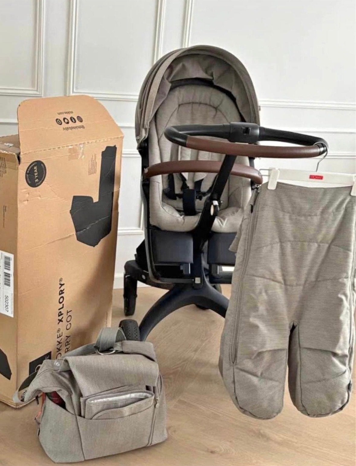 Stokke Xplory X Combiwagen met Reiswieg en Accessoires, Kinderen en Baby's, Kinderwagens en Combinaties, Overige merken, Ophalen of Verzenden