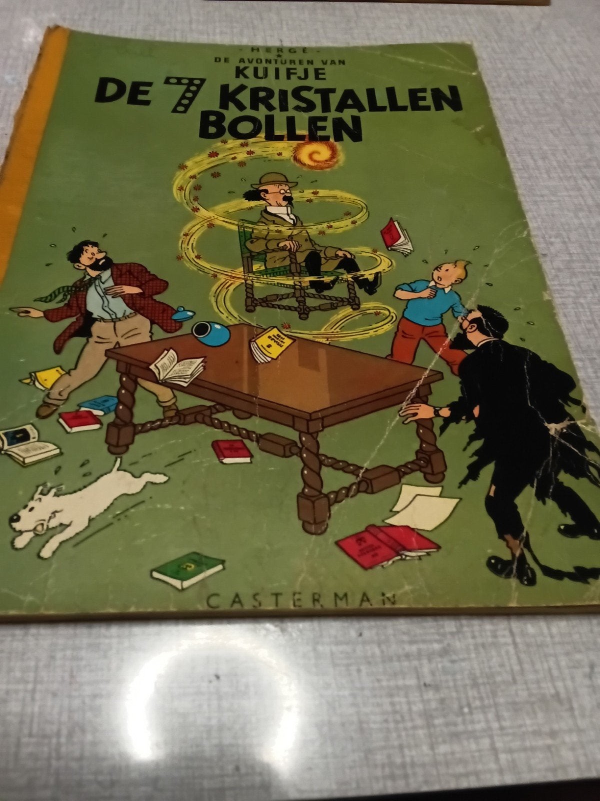 Avonturen van Kuifje,De 7 Kristallen bollen,uit 1948., Eén stripboek, Ophalen of Verzenden, Gelezen