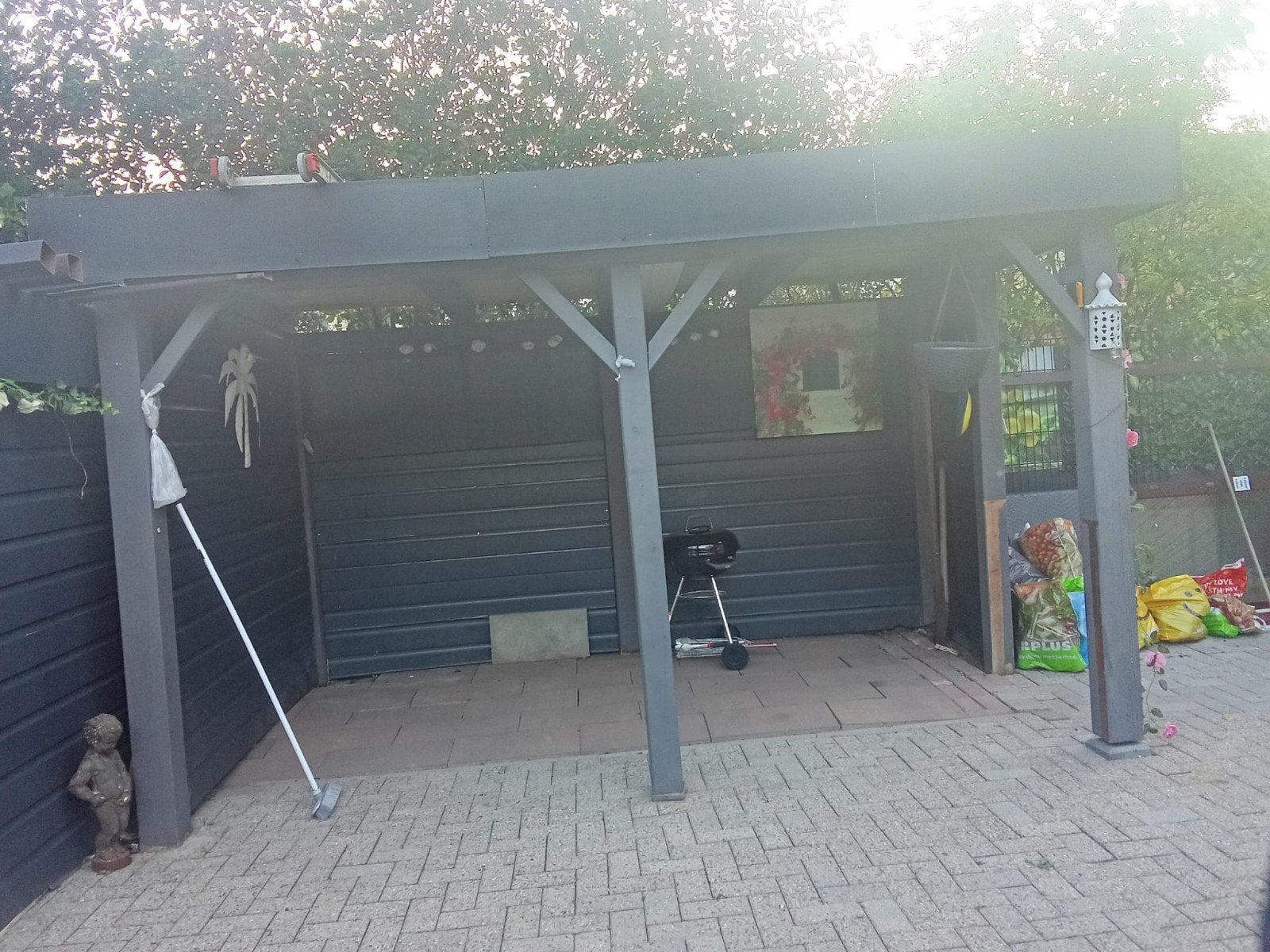 Mooie terrasoverkapping - 4.50m x 2.40m x 2.20m, Ophalen, Gebruikt, Veranda