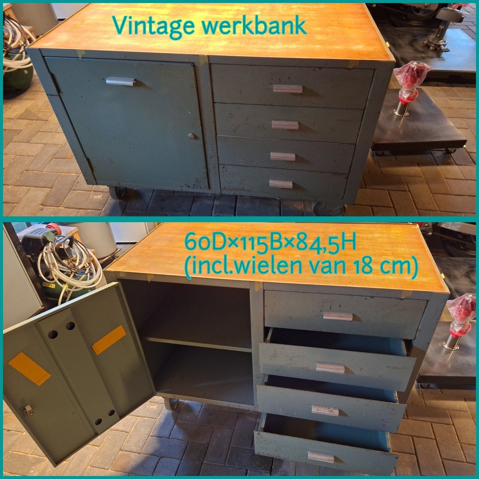 Vintage werkbank, Ophalen