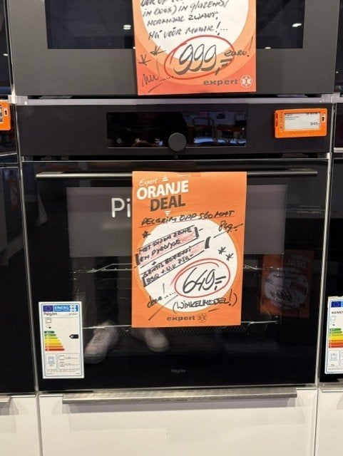 PELGRIM OPP560MAT INBOUW OVEN 60CM MET PYROLYSE - ACTIE!, Oven, Hete lucht, Inbouw, 55 tot 60 cm