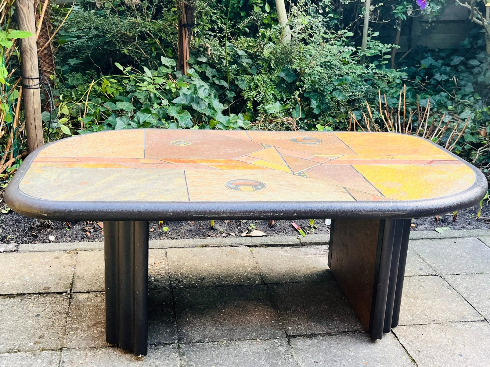 Brutalistische Vintage Kingma Salontafel, Huis en Inrichting, Tafels | Salontafels, 100 tot 150 cm, Zo goed als nieuw, Rechthoekig
