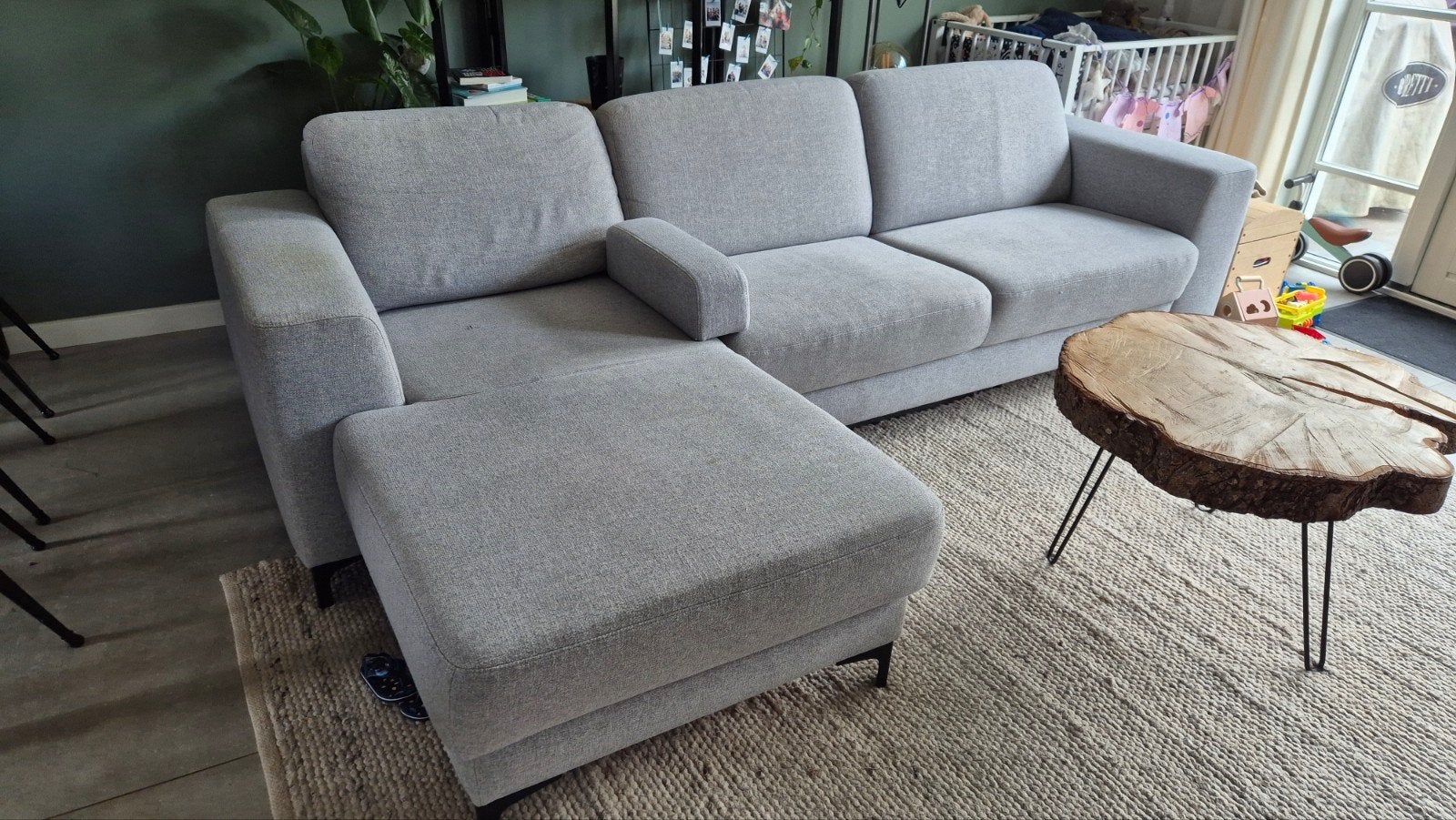 Grote Pronto Hoekbank met Chaise Longue en Opbergruimte, Ophalen, 250 tot 300 cm, Gebruikt, 100 tot 125 cm