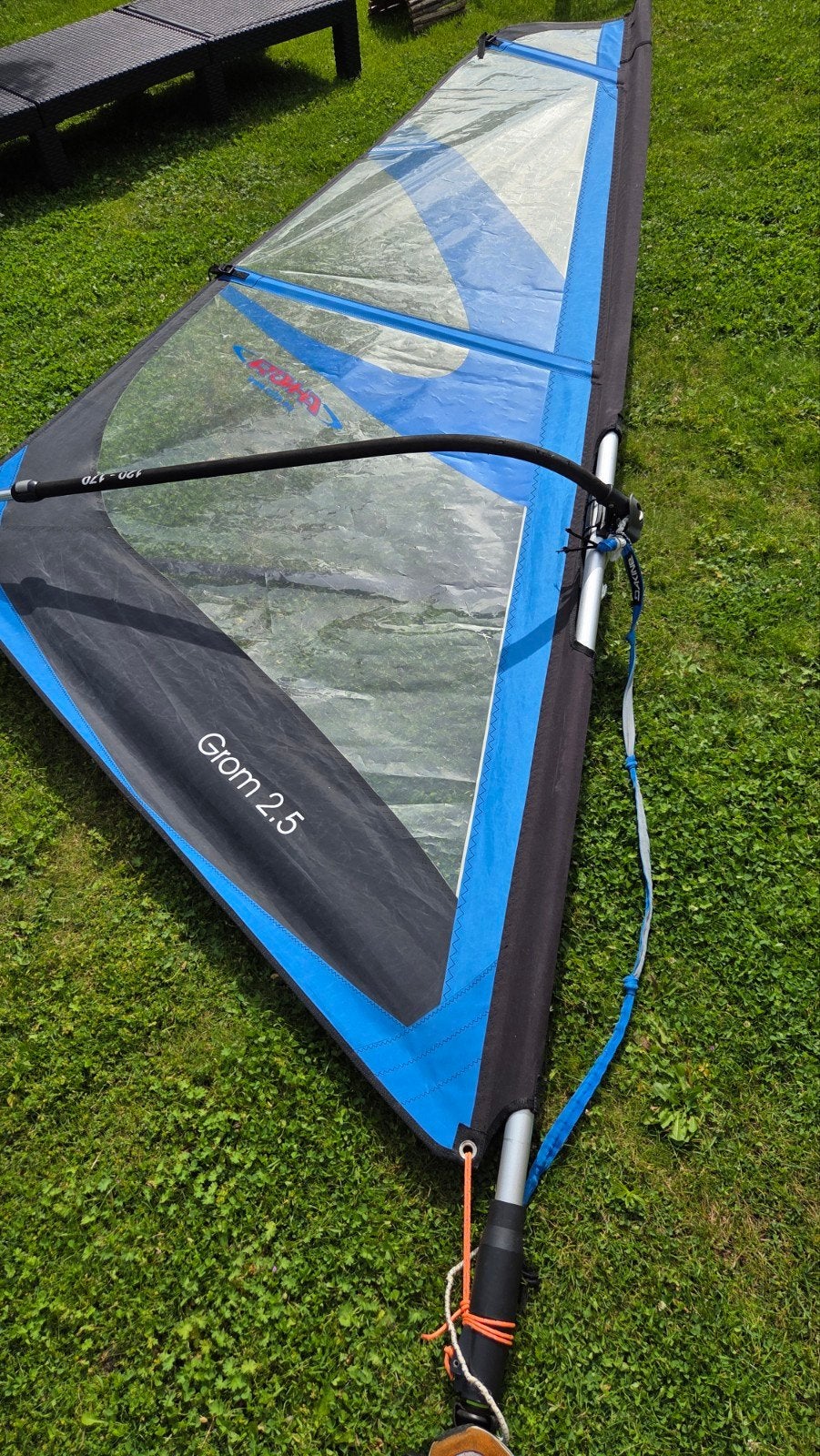 Complete Windsurfset – Bic Rumba 310 met 2,5 m² tuigage, Ophalen, Gebruikt, Met zwaard, 300 cm of meer