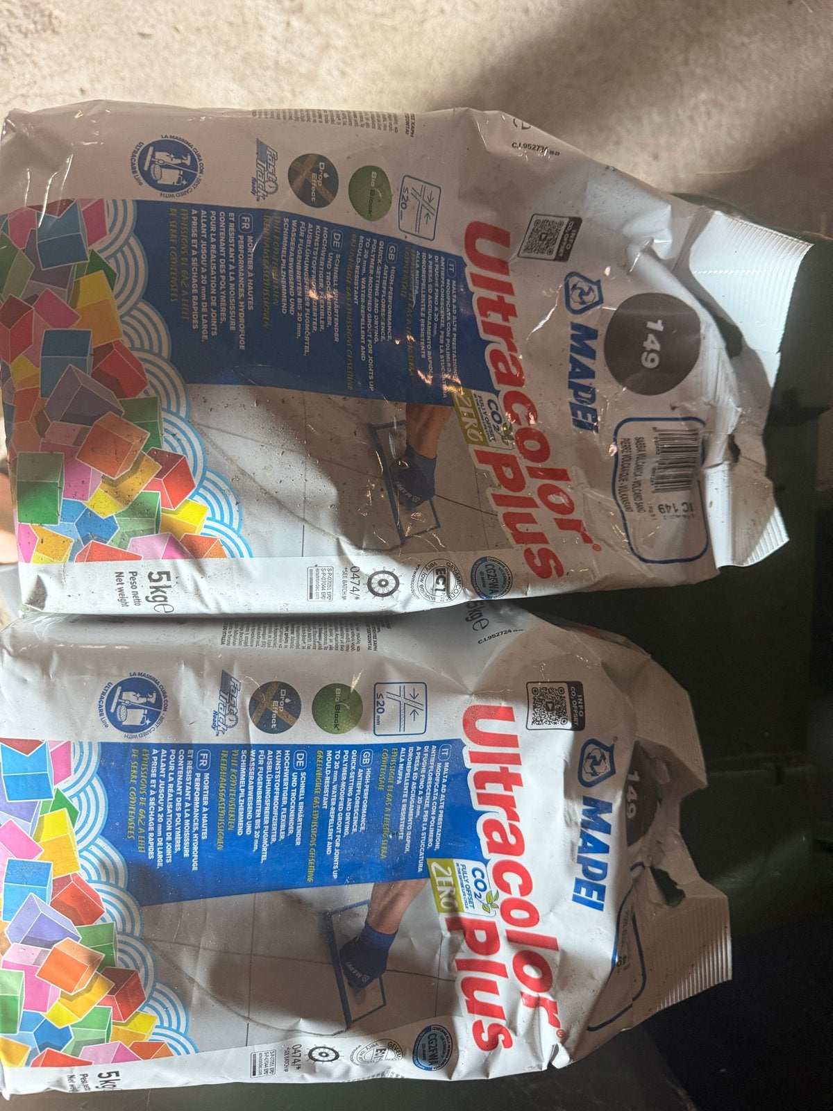 2x Mapei Ultracolor Plus 149 Volcano Voegmiddel 5 kg – Nieuw, Ophalen, Overige typen, Nieuw, Minder dan 20 cm