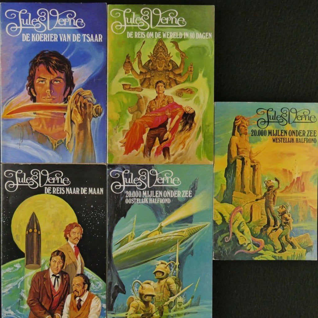 Jules Verne boekenset uit 1978, Ophalen of Verzenden, Gelezen, Jules Verne