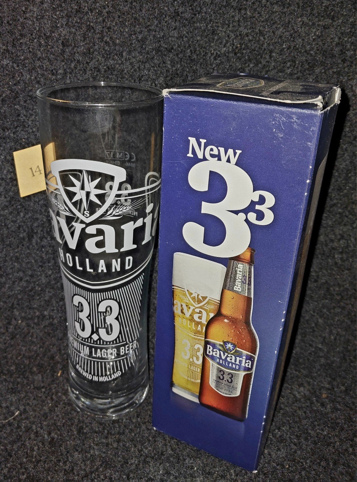 Nieuw Bavaria 3.3 Bierglas - Premium Lager Beer, Ophalen of Verzenden