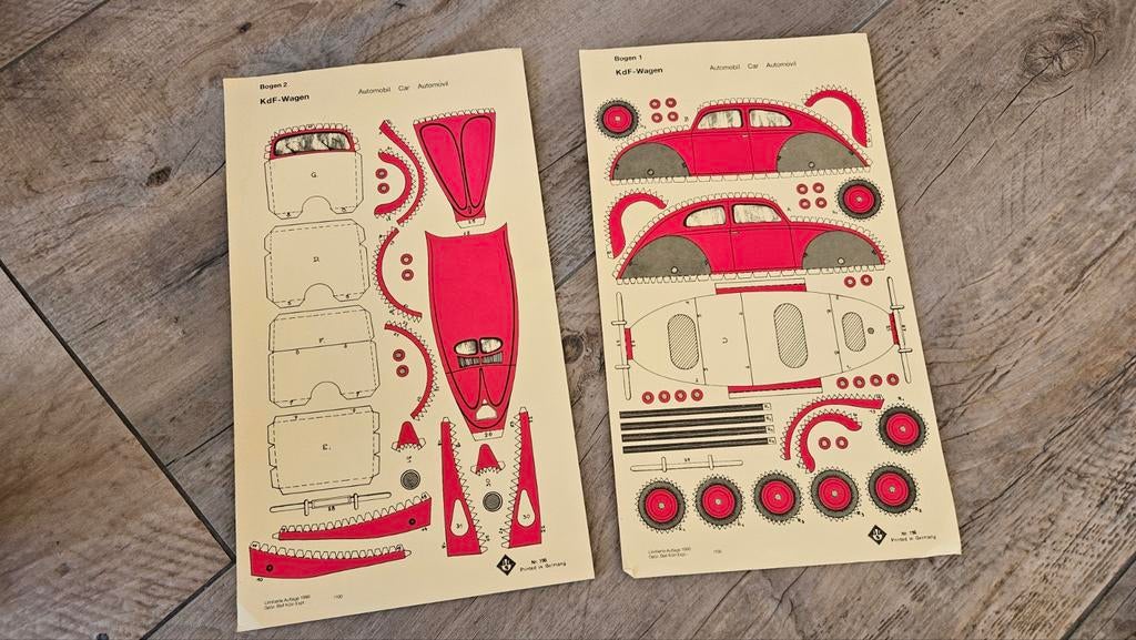 KDF wagen papier bouwplaat 1990 limited Volkswagen Kever, Hobby en Vrije tijd, Modelbouw | Overige, Ophalen of Verzenden, Zo goed als nieuw