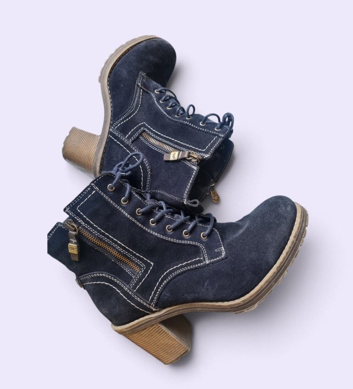 Tom Tailor veterboots donkerblauw suède maat 40, Blauw, Lage of Enkellaarzen, Zo goed als nieuw, Tom Tailor