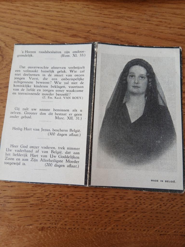 Oud bidprentje Koningin Astrid - België, Ophalen of Verzenden, Bidprentje