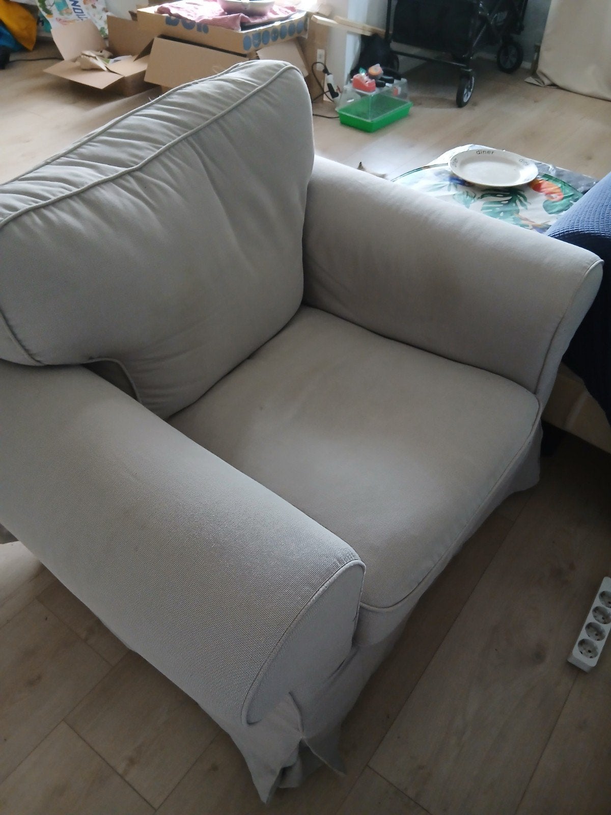 ikea bankstel set 1 stoel 2 zits bank en een hoker, Ophalen, Driepersoons, 75 tot 100 cm, Zo goed als nieuw