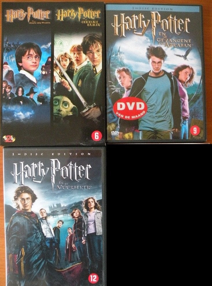 Harry Potter 3 dvd's met 4 films. Als nieuw., Ophalen of Verzenden, Zo goed als nieuw, Overige typen