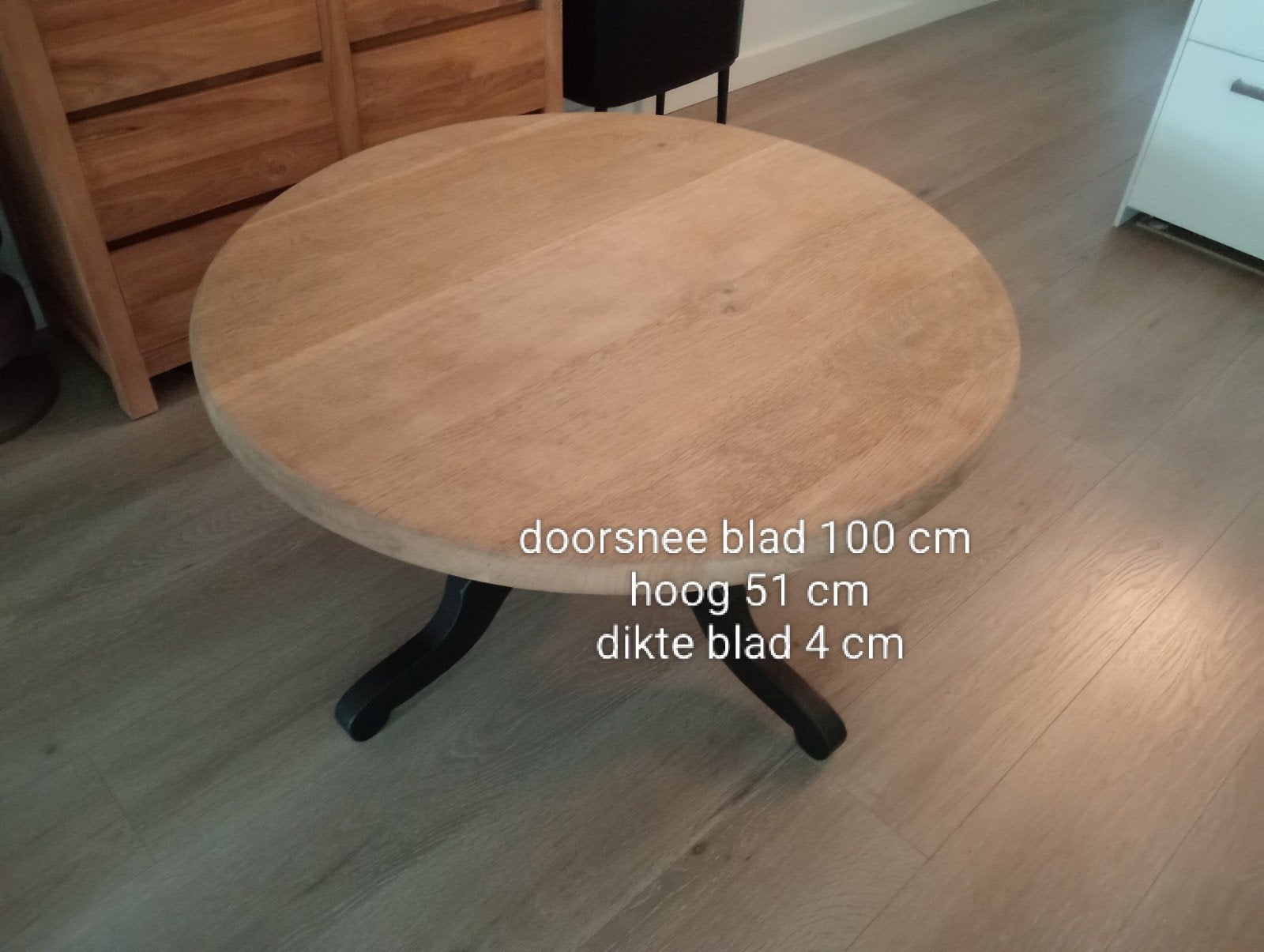 salontafel eiken, Ophalen, Rechthoekig, 100 tot 150 cm, 50 tot 100 cm