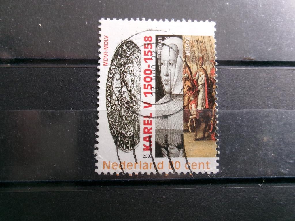 2000 - karel v - munt linkerzijde (637a), Postzegels en Munten, Postzegels | Nederland, Verzenden, Gestempeld