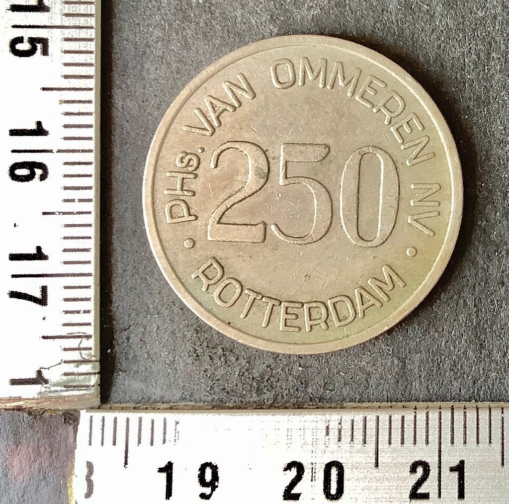 penning, Rotterdam, 250 cent PHs Van Ommeren nv, boordgeld, Ophalen of Verzenden, Overige materialen, Nederland