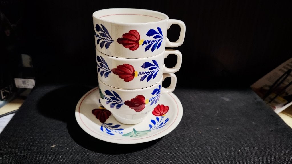 Vintage Boch Frères La Louvière Stackable Set, Verzenden