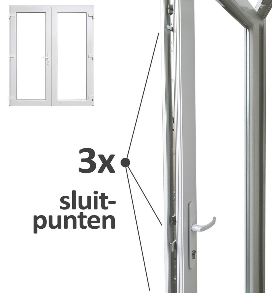Kunststof  Dubbele Deur  B180 H215cm Mat Zwart, Niet ingevuld, Kunststof, Niet ingevuld, Nieuw
