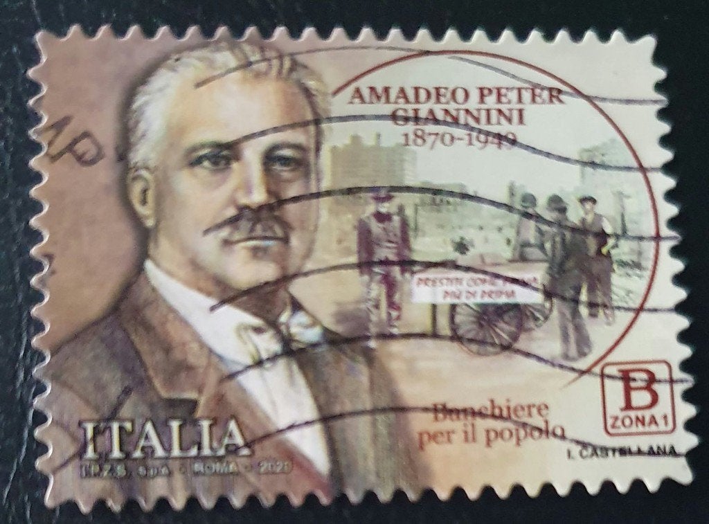 284-26 Italie 2020 / Amadeo Peter Giannini, Verzenden, Gestempeld