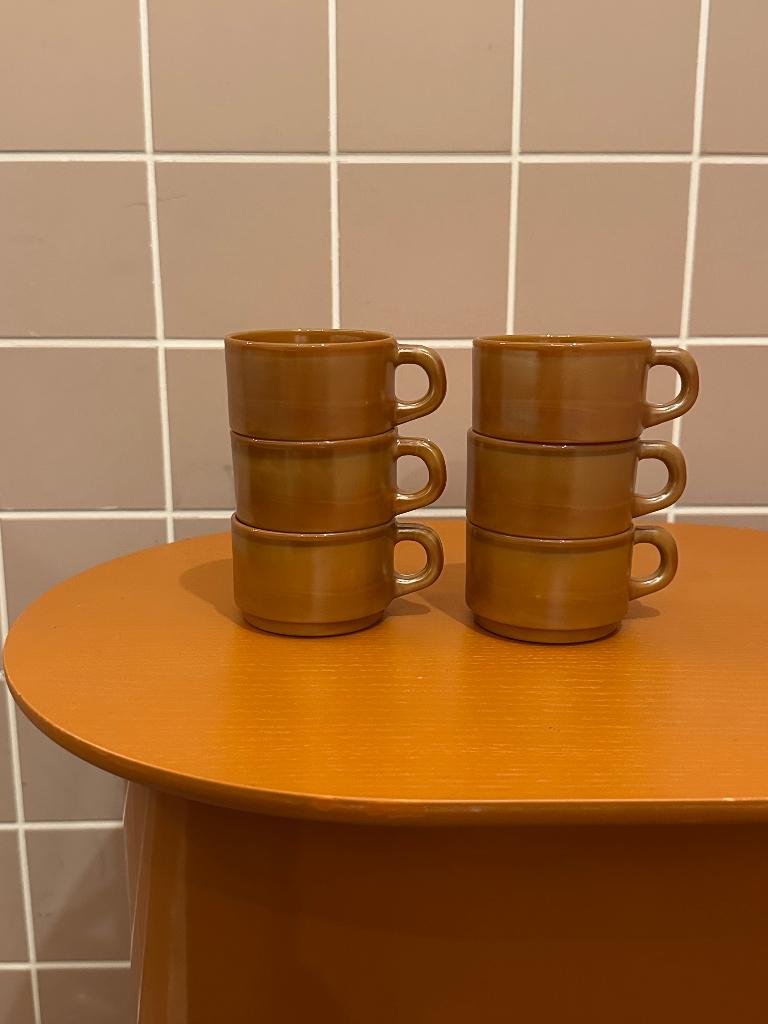 vintage Arcopal koffie kopjes 6stuks, Verzamelen, Ophalen of Verzenden, Huis en Inrichting