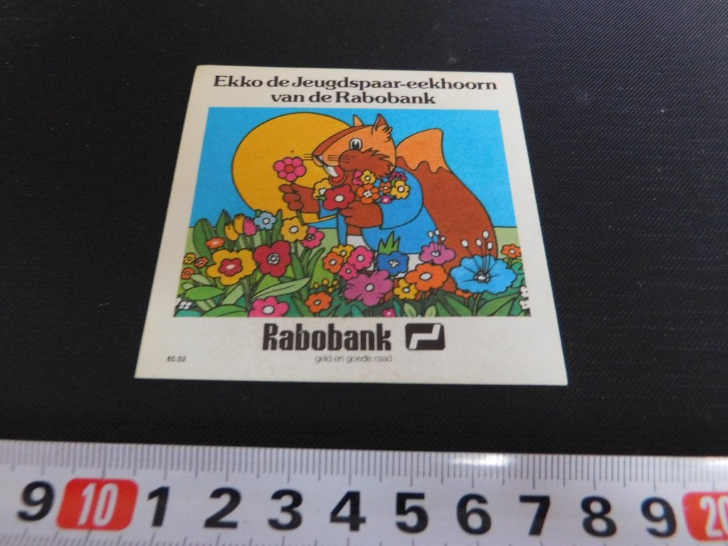 sticker RABOBANK Ekko de Jeugdspaar eekhoorn KJ648, Verzamelen, Stickers, Ophalen, Zo goed als nieuw