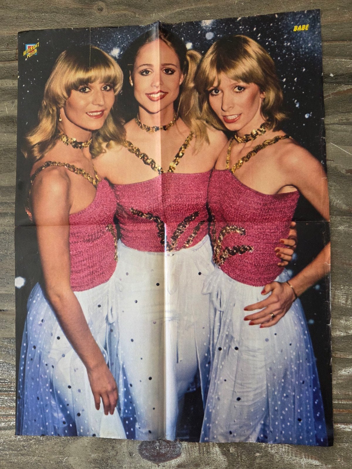 Vintage Poster Babe Muziekband Jaren '70/'80, Ophalen of Verzenden, Zo goed als nieuw, A1 t/m A3, Muziek